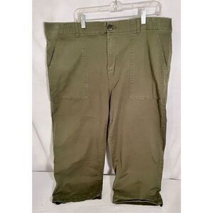 Terra & Sky Women's Utility Pocket Pant Capris 18W Army Green